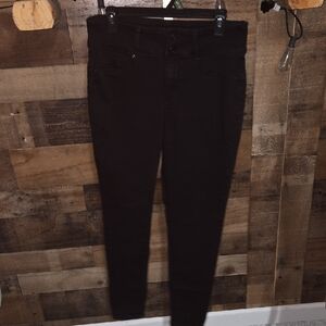 Seven7 Women's Dark Black Skinny Jeans